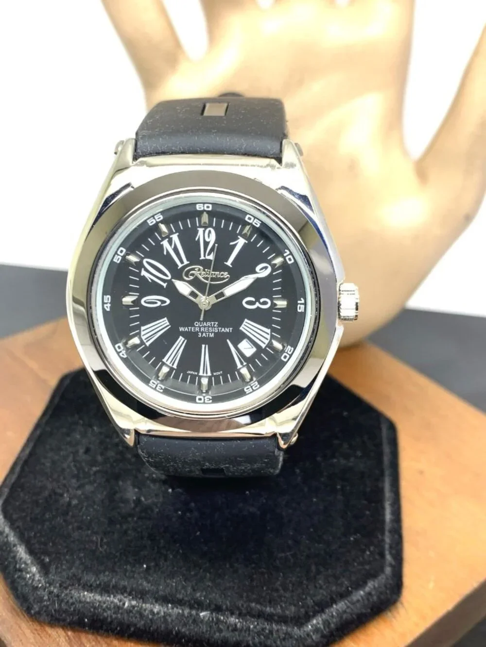 Reliance By Croton Men's Watch RE306051 Quartz Black Dial Rubber Strap 42mm